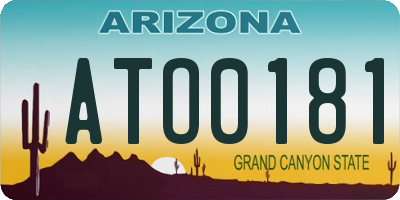 AZ license plate ATO0181