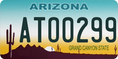 AZ license plate ATO0299