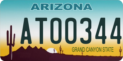 AZ license plate ATO0344