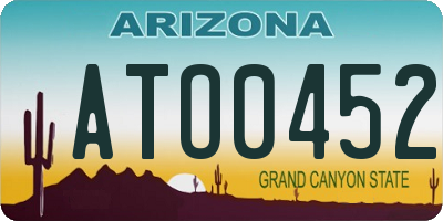 AZ license plate ATO0452