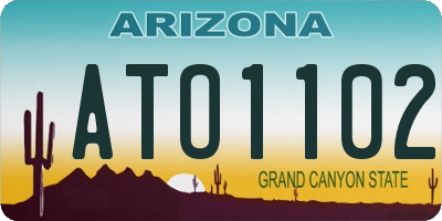 AZ license plate ATO1102
