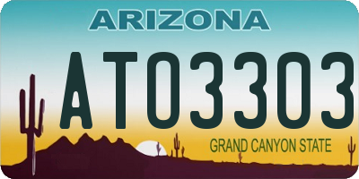 AZ license plate ATO3303