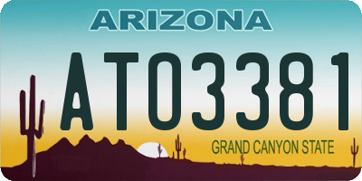 AZ license plate ATO3381