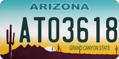 AZ license plate ATO3618