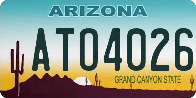 AZ license plate ATO4026