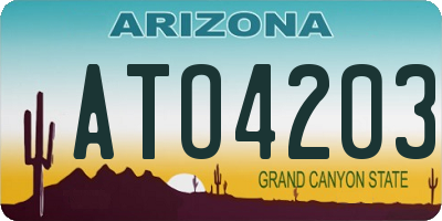 AZ license plate ATO4203