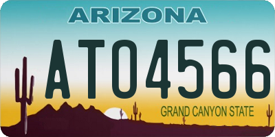 AZ license plate ATO4566