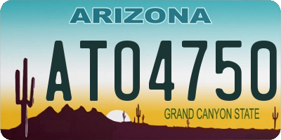 AZ license plate ATO4750