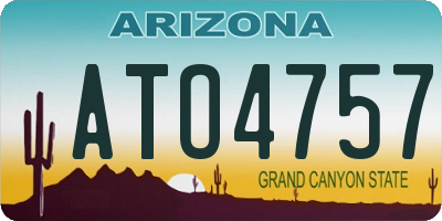 AZ license plate ATO4757