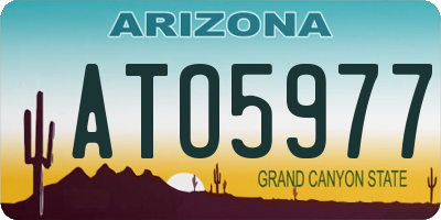 AZ license plate ATO5977