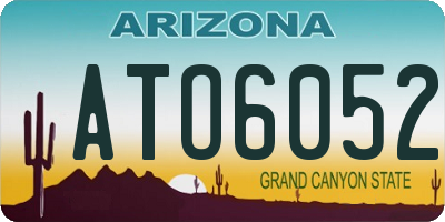 AZ license plate ATO6052