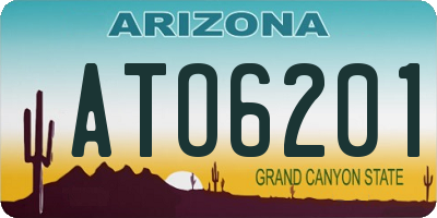 AZ license plate ATO6201