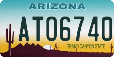 AZ license plate ATO6740