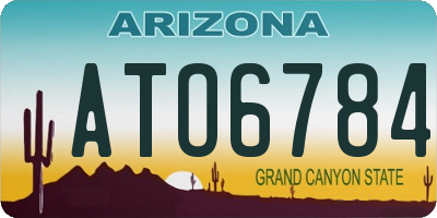 AZ license plate ATO6784