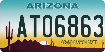 AZ license plate ATO6863