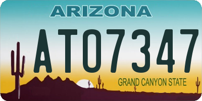 AZ license plate ATO7347