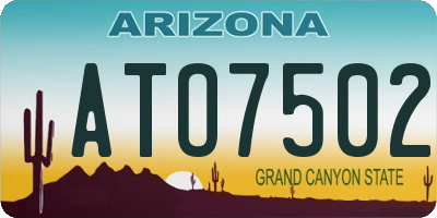 AZ license plate ATO7502