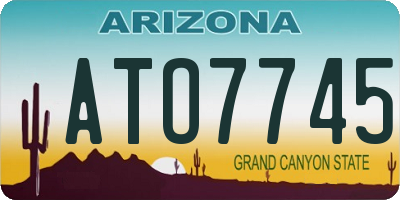 AZ license plate ATO7745