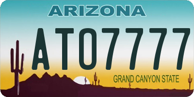 AZ license plate ATO7777