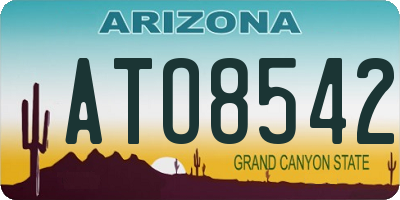 AZ license plate ATO8542