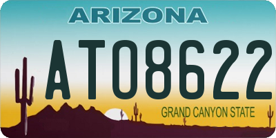 AZ license plate ATO8622
