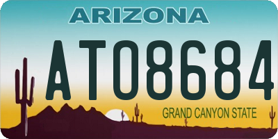 AZ license plate ATO8684