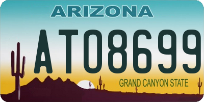 AZ license plate ATO8699