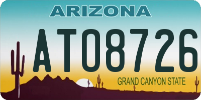 AZ license plate ATO8726