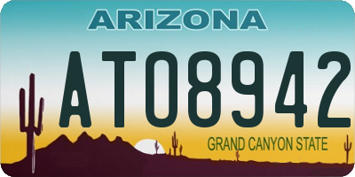 AZ license plate ATO8942