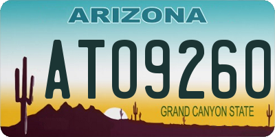 AZ license plate ATO9260