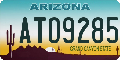 AZ license plate ATO9285