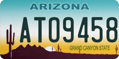 AZ license plate ATO9458