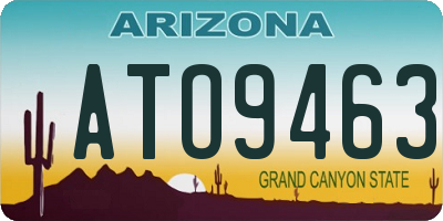 AZ license plate ATO9463