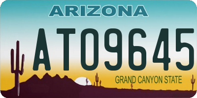 AZ license plate ATO9645