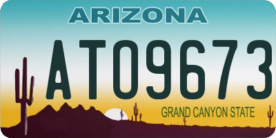 AZ license plate ATO9673