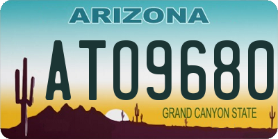 AZ license plate ATO9680