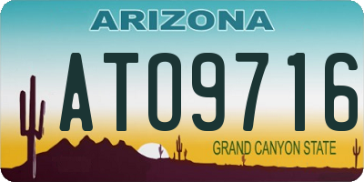 AZ license plate ATO9716
