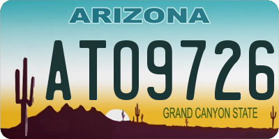 AZ license plate ATO9726