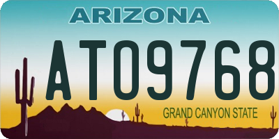 AZ license plate ATO9768