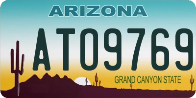 AZ license plate ATO9769