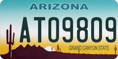 AZ license plate ATO9809