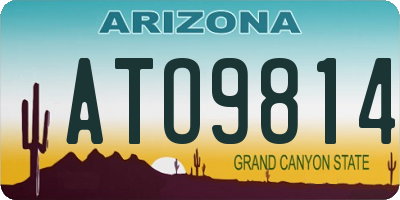 AZ license plate ATO9814