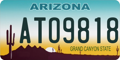 AZ license plate ATO9818