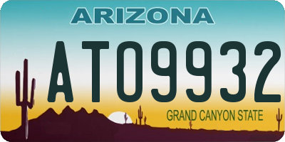 AZ license plate ATO9932