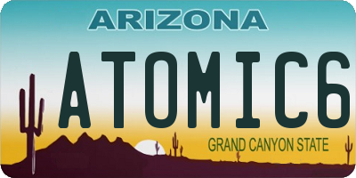 AZ license plate ATOMIC6