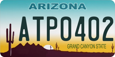 AZ license plate ATP0402