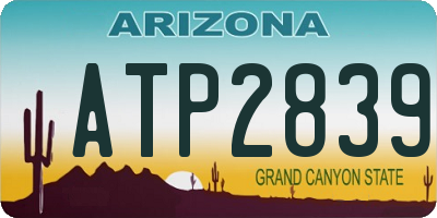 AZ license plate ATP2839