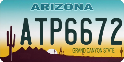 AZ license plate ATP6672