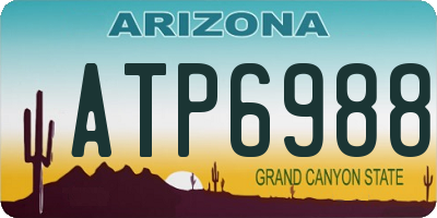 AZ license plate ATP6988