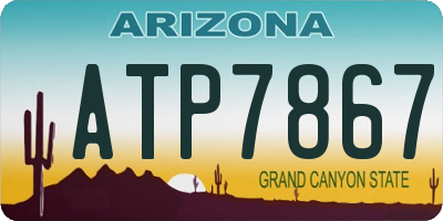 AZ license plate ATP7867